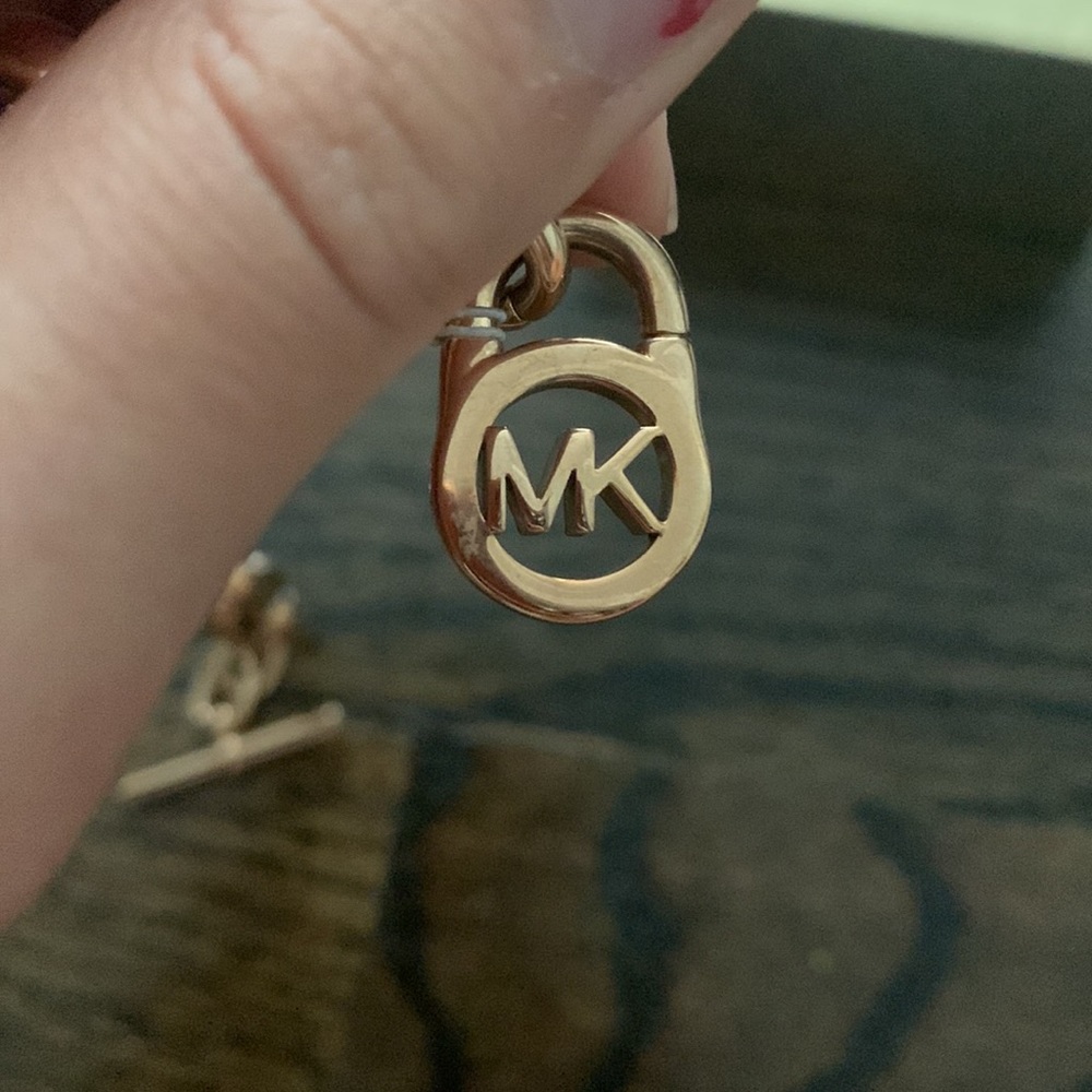 MICHAEL KORS Rose Gold Toggle Chain Bracelet Padlock Charm MKJ2752791 + MK BOX - Picture 2 of 6